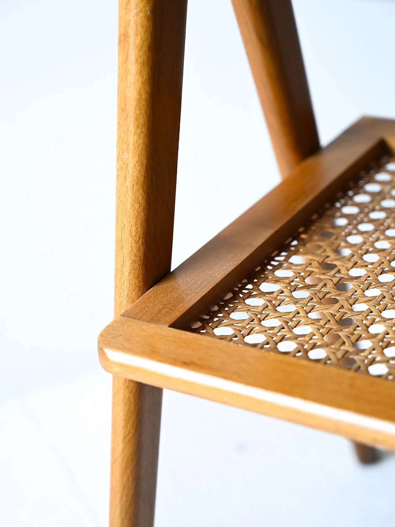 Pair of Scandinavian teak and rattan bedside tables, 1970s 6