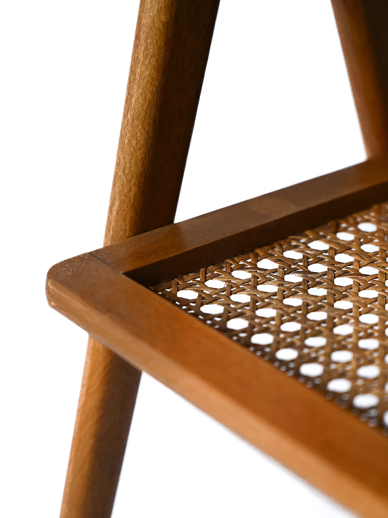 Pair of Scandinavian teak and rattan bedside tables, 1970s 10