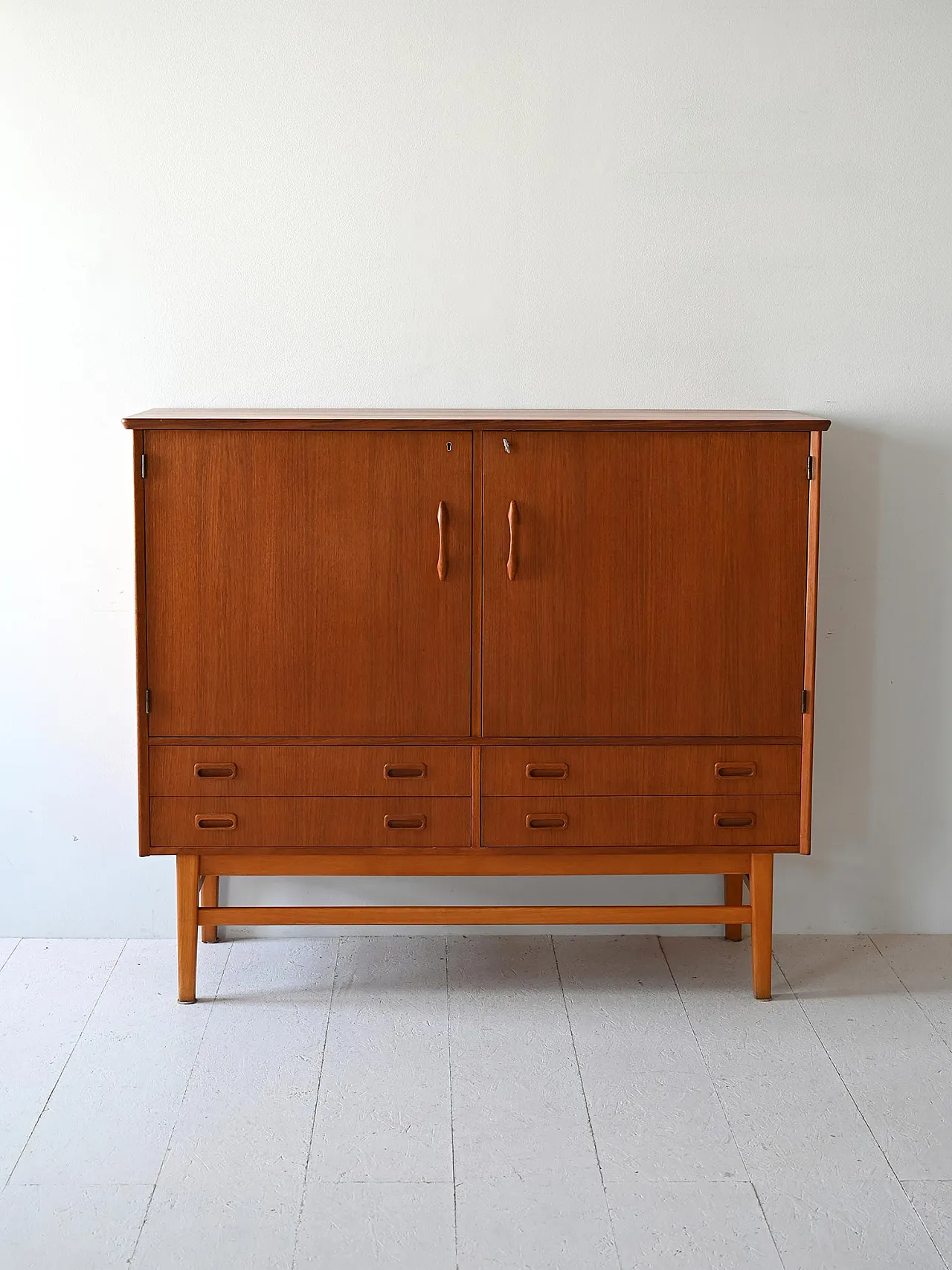 Scandinavian teak highboard, 1960s 2