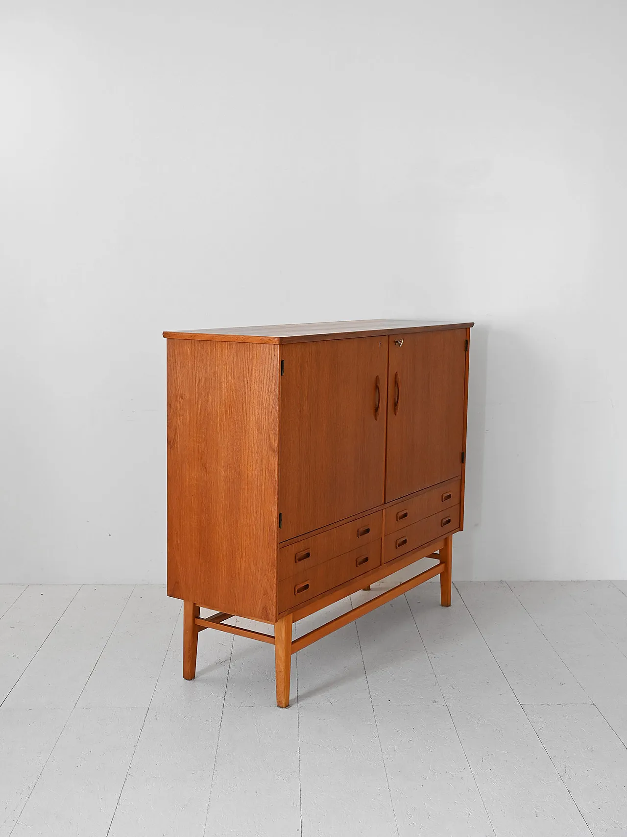 Scandinavian teak highboard, 1960s 4