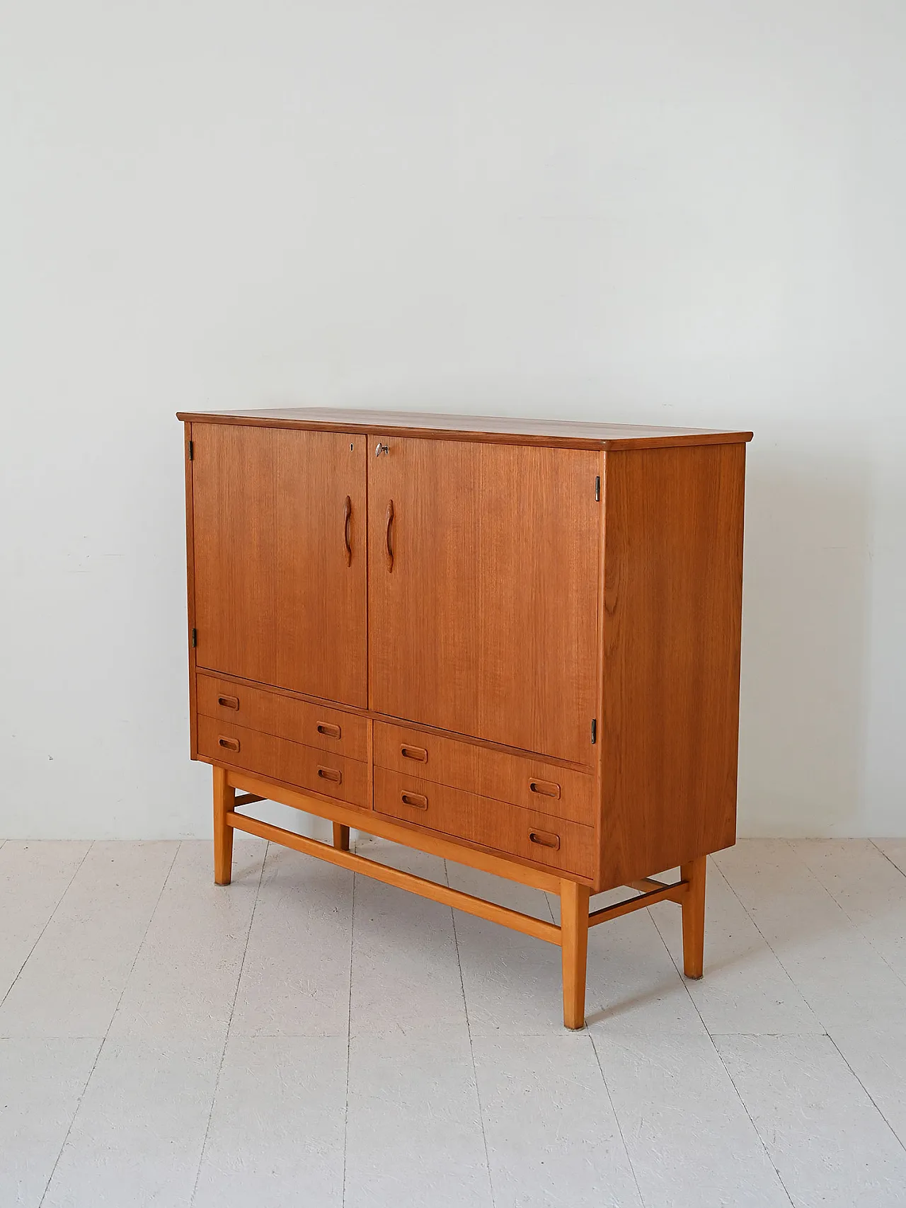 Scandinavian teak highboard, 1960s 5