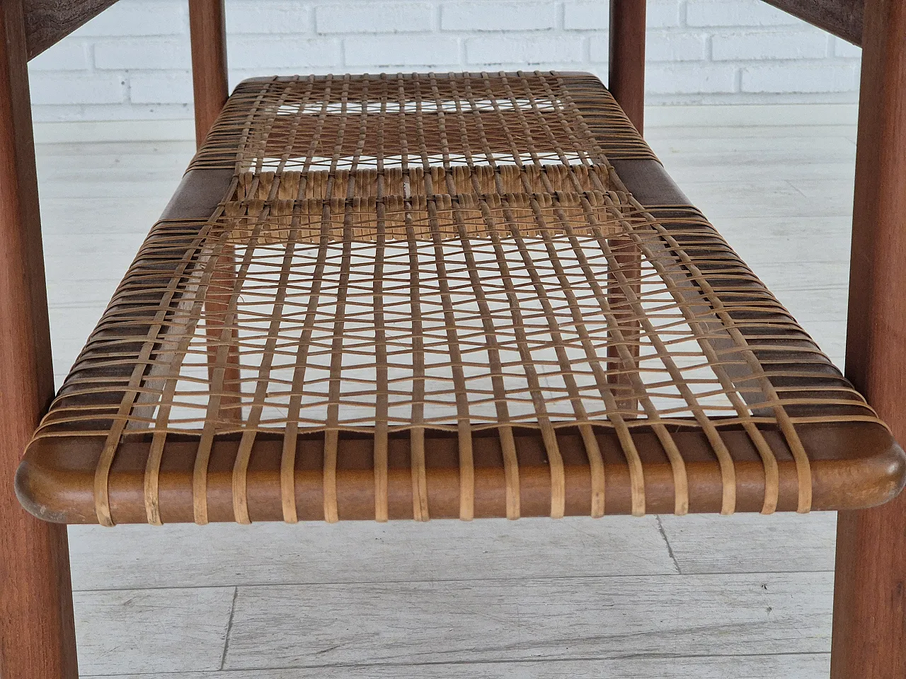 Scandinavian teak and rattan coffee table, 1970s 9