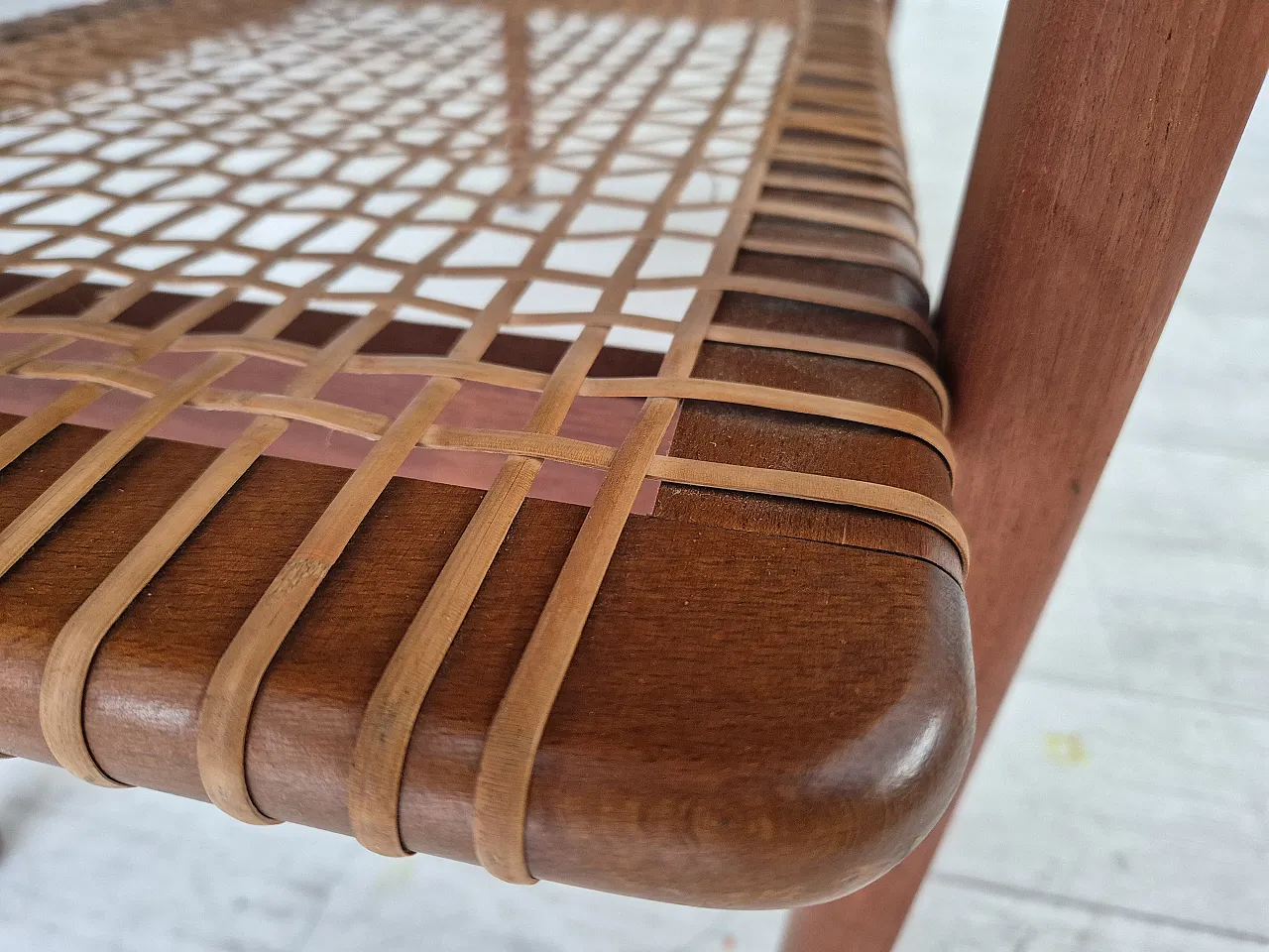 Scandinavian teak and rattan coffee table, 1970s 10