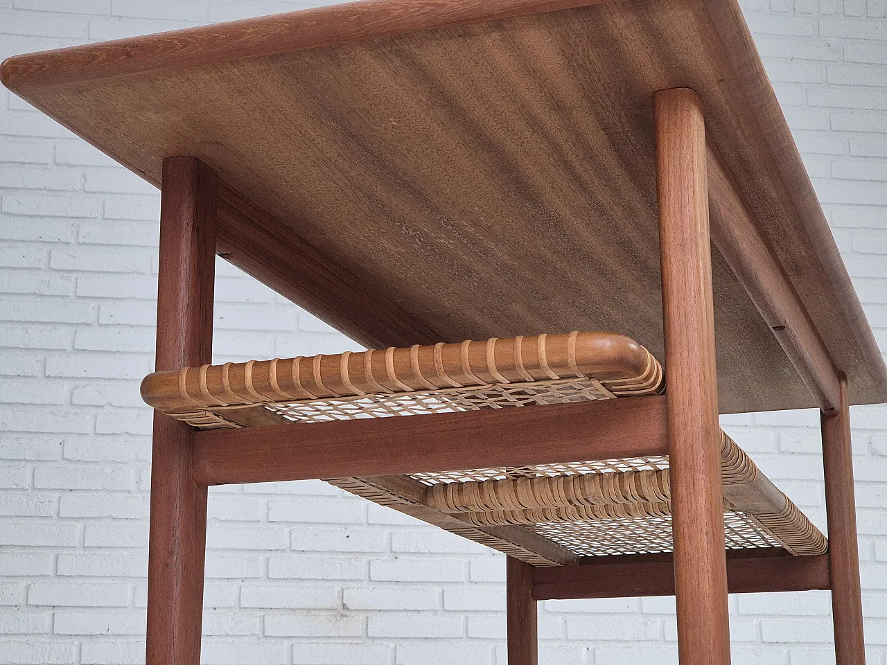 Scandinavian teak and rattan coffee table, 1970s 14