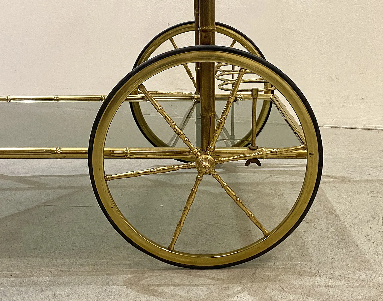 Carrello bar in ottone di Maison Baguès, anni '70 6