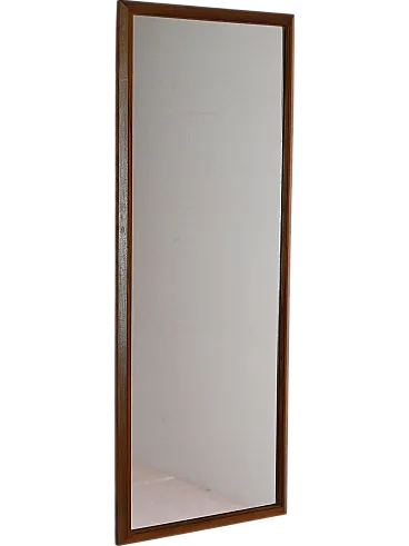 Vintage rectangular oak mirror