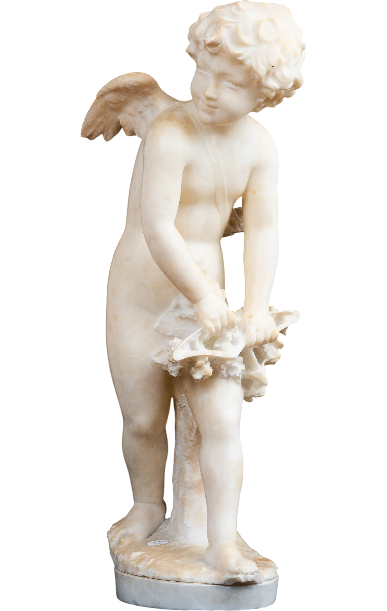 Scultura antica in alabastro raffigurante Cupido. Francia XIX secolo. 6