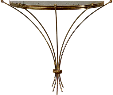 Half-moon brass console from the 1950s