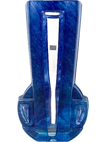 Art Deco blue crystal vase, Daum France, 20th century