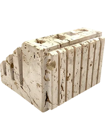 Enzo Mari, Travertine desk organizer, Fratelli Mannelli Italy 1970s