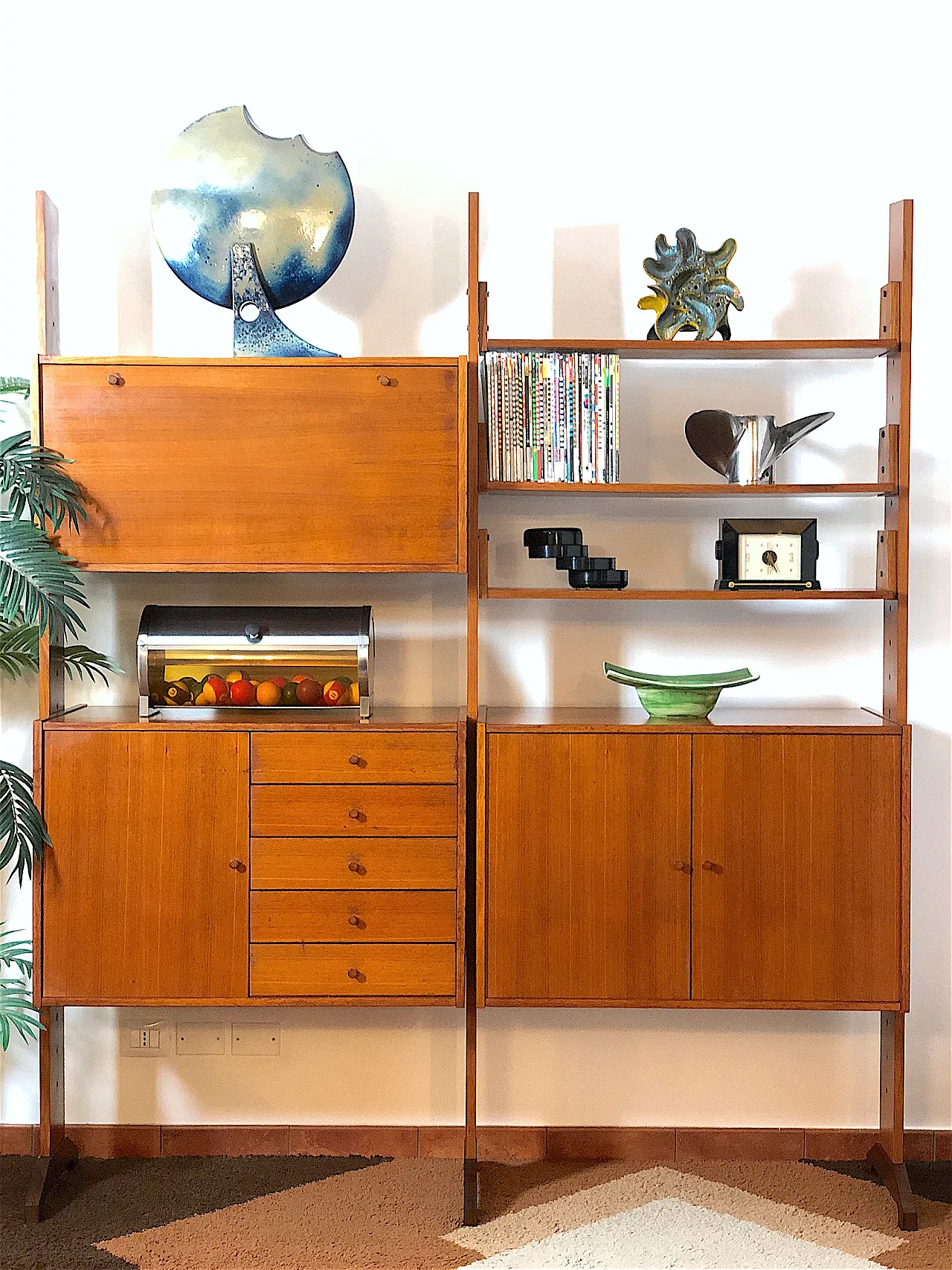 2-bay double-sided bookcase, 1960s 1