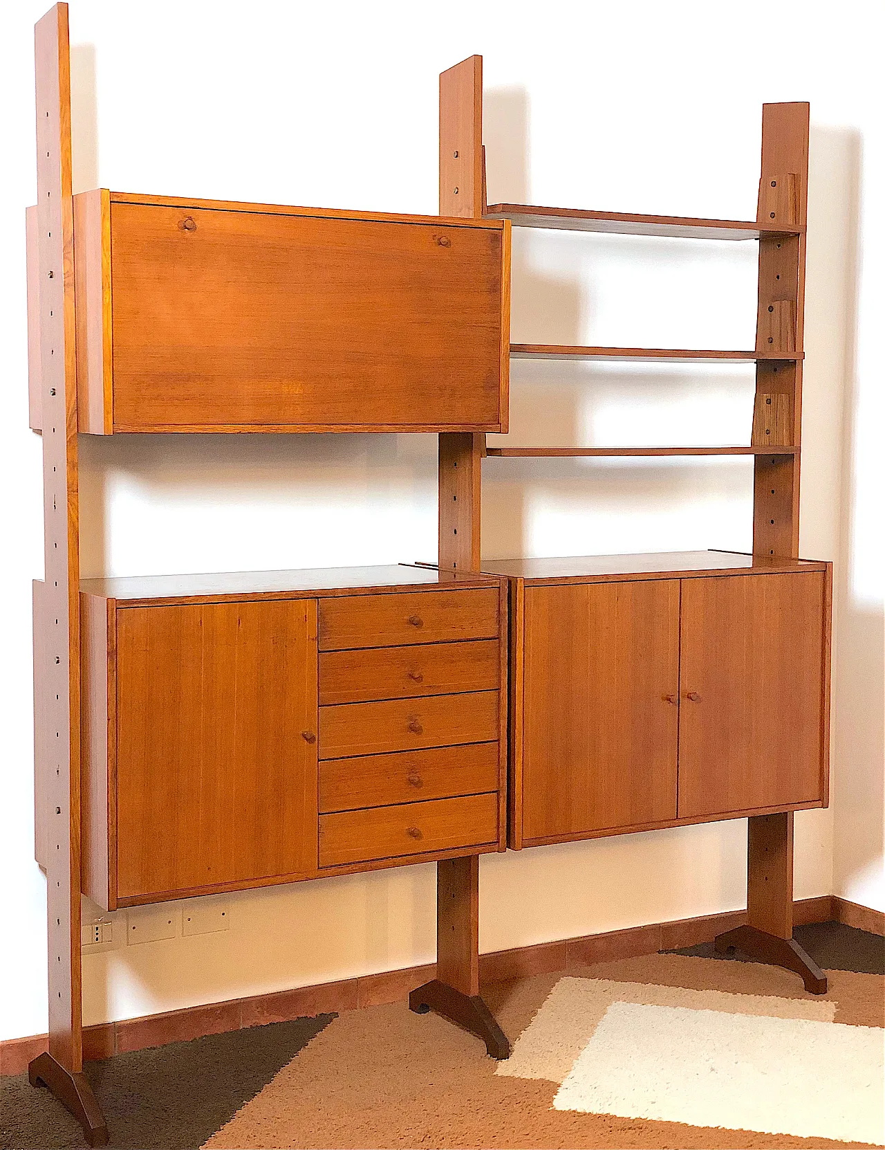 2-bay double-sided bookcase, 1960s 3