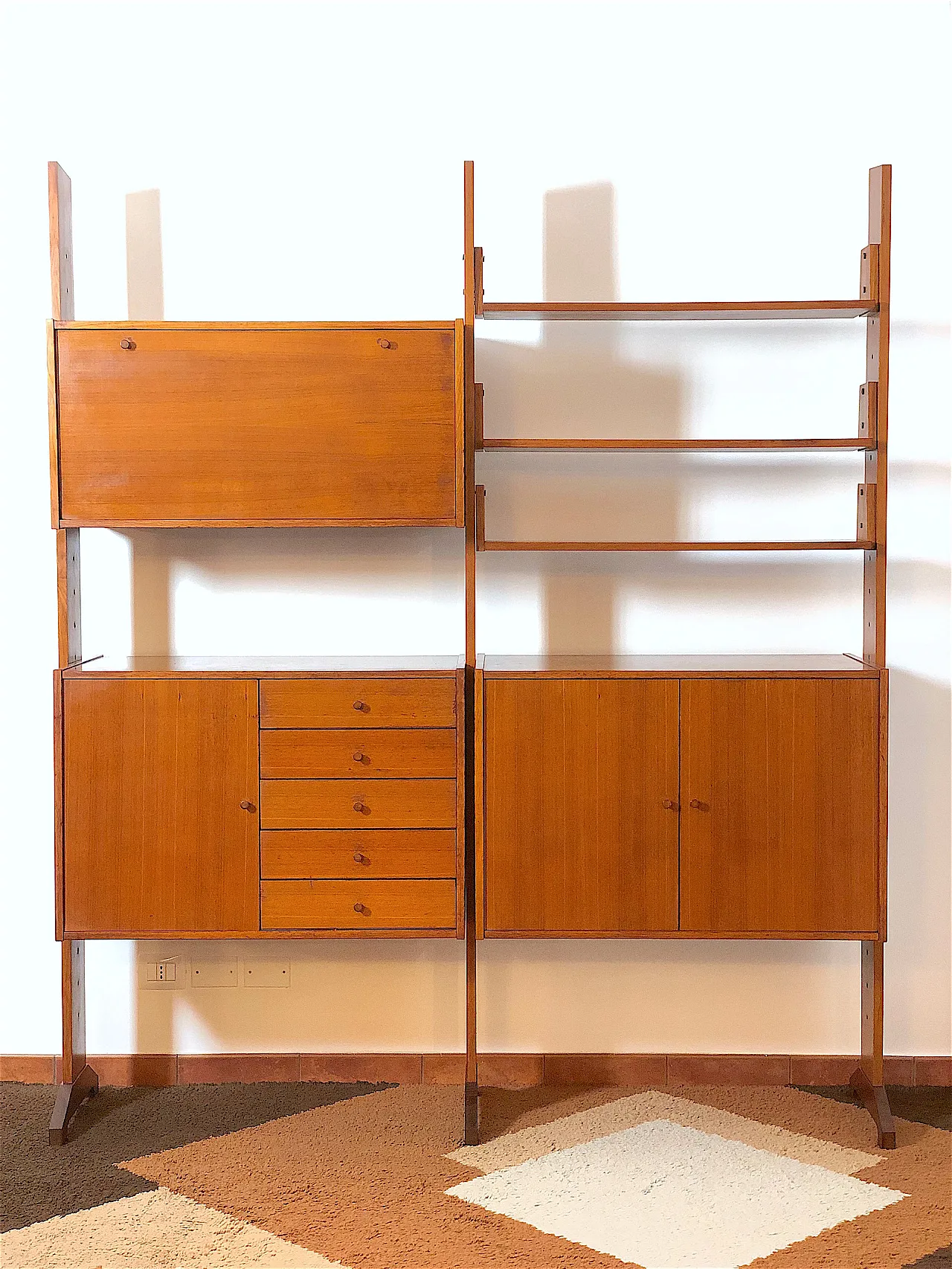 2-bay double-sided bookcase, 1960s 4