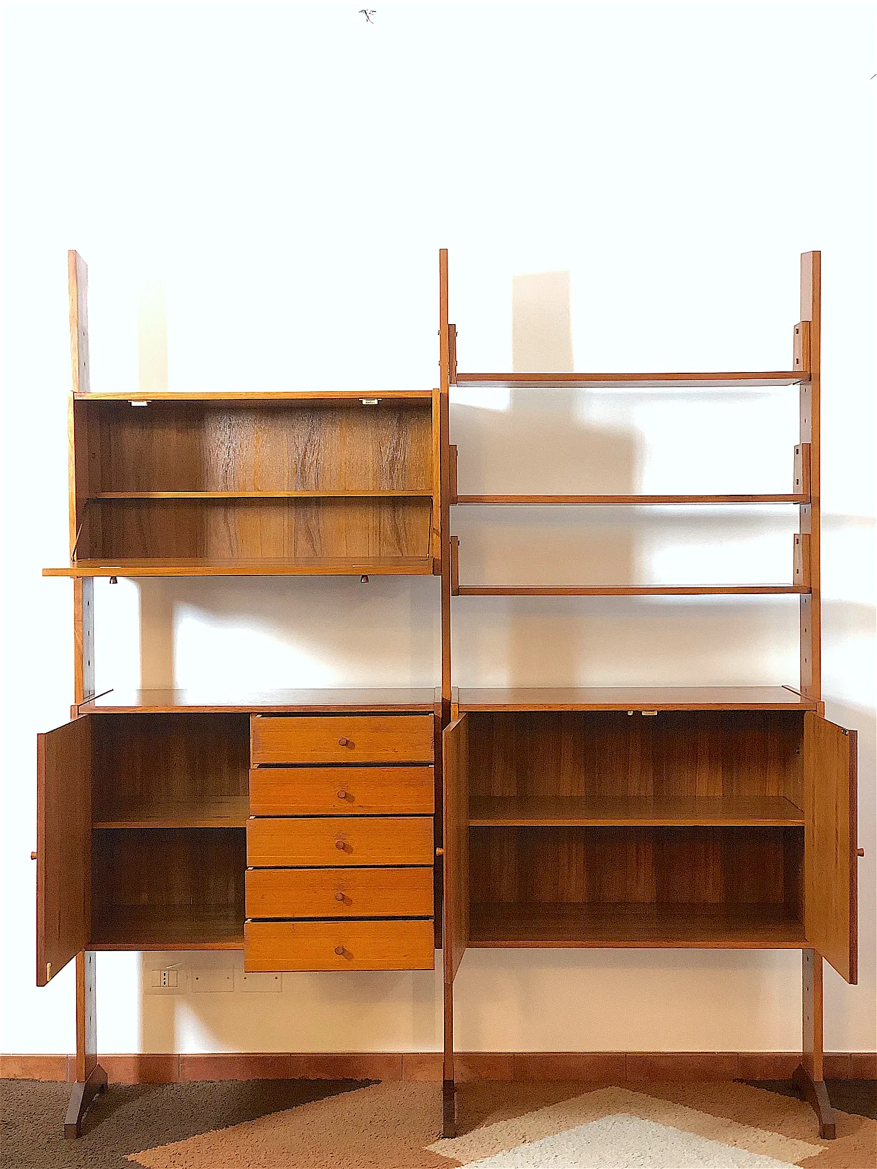 2-bay double-sided bookcase, 1960s 5