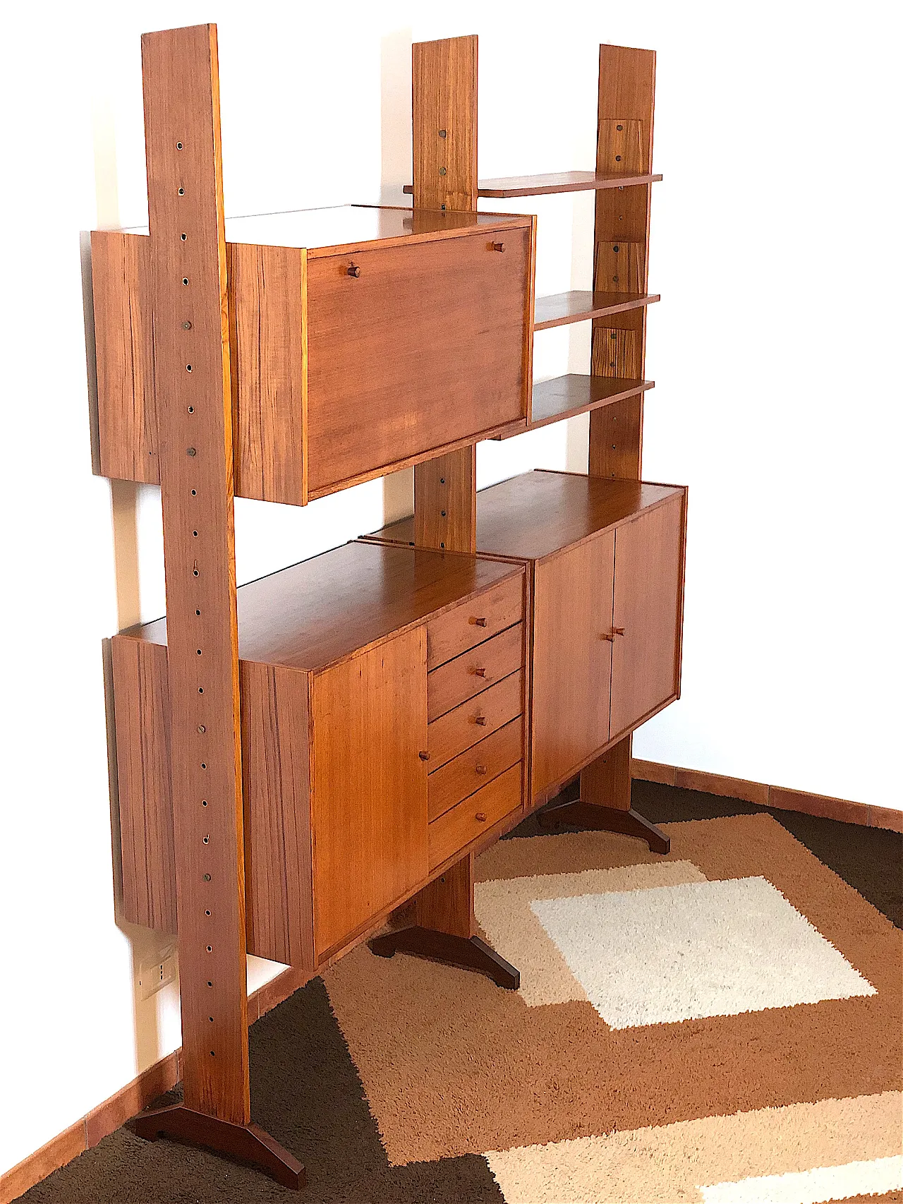 2-bay double-sided bookcase, 1960s 14