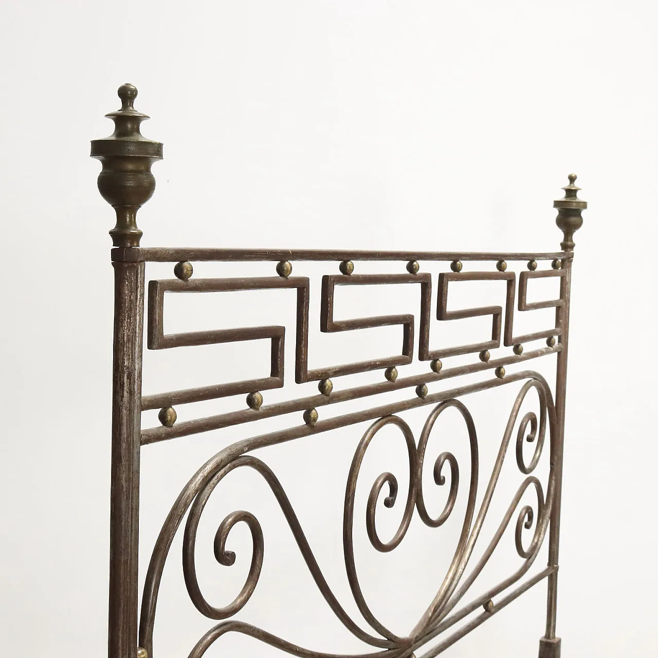 Wrought iron and bronze bed, early 19th century 4