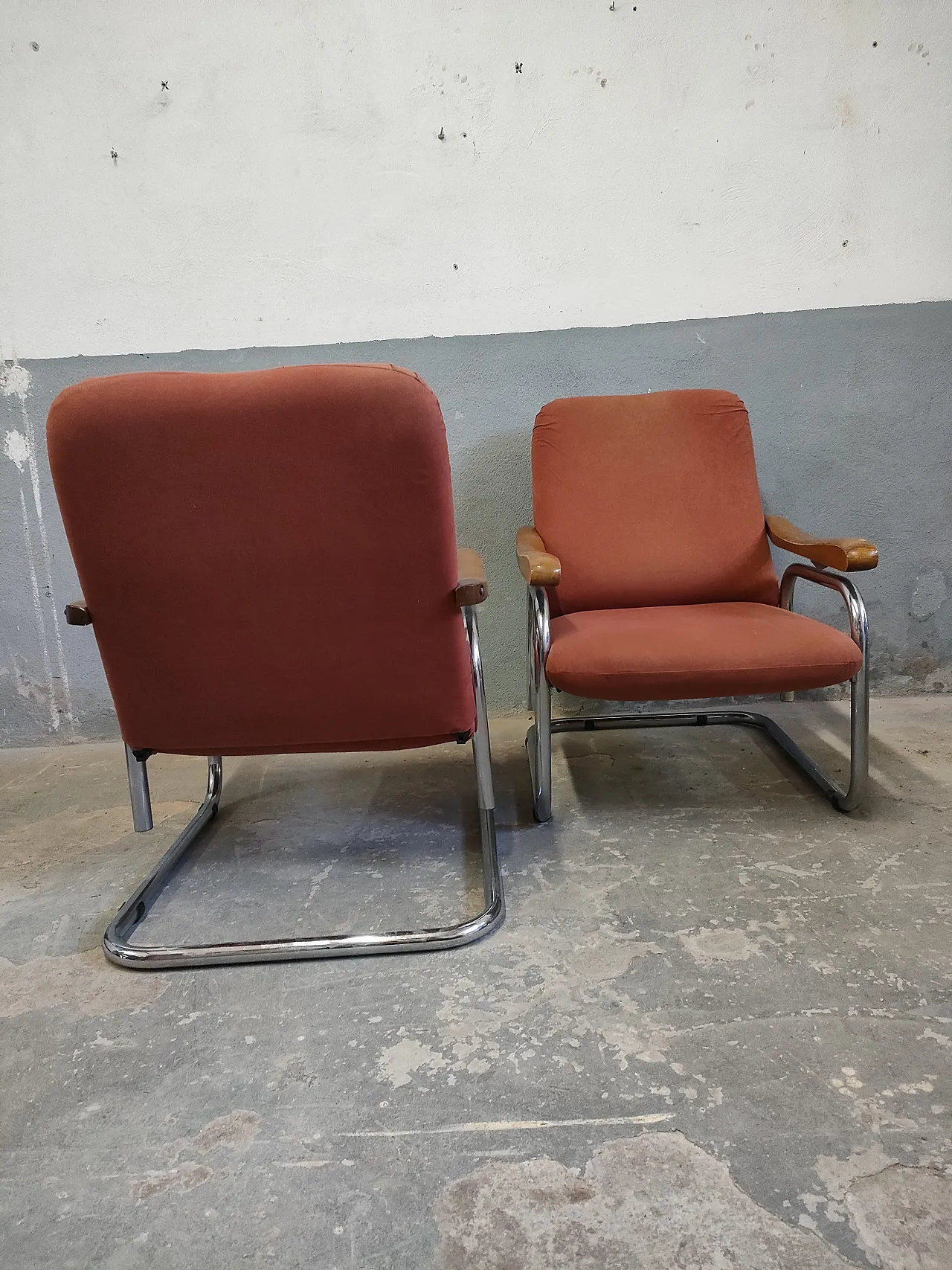 Pair of reclining armchairs, 70s 4