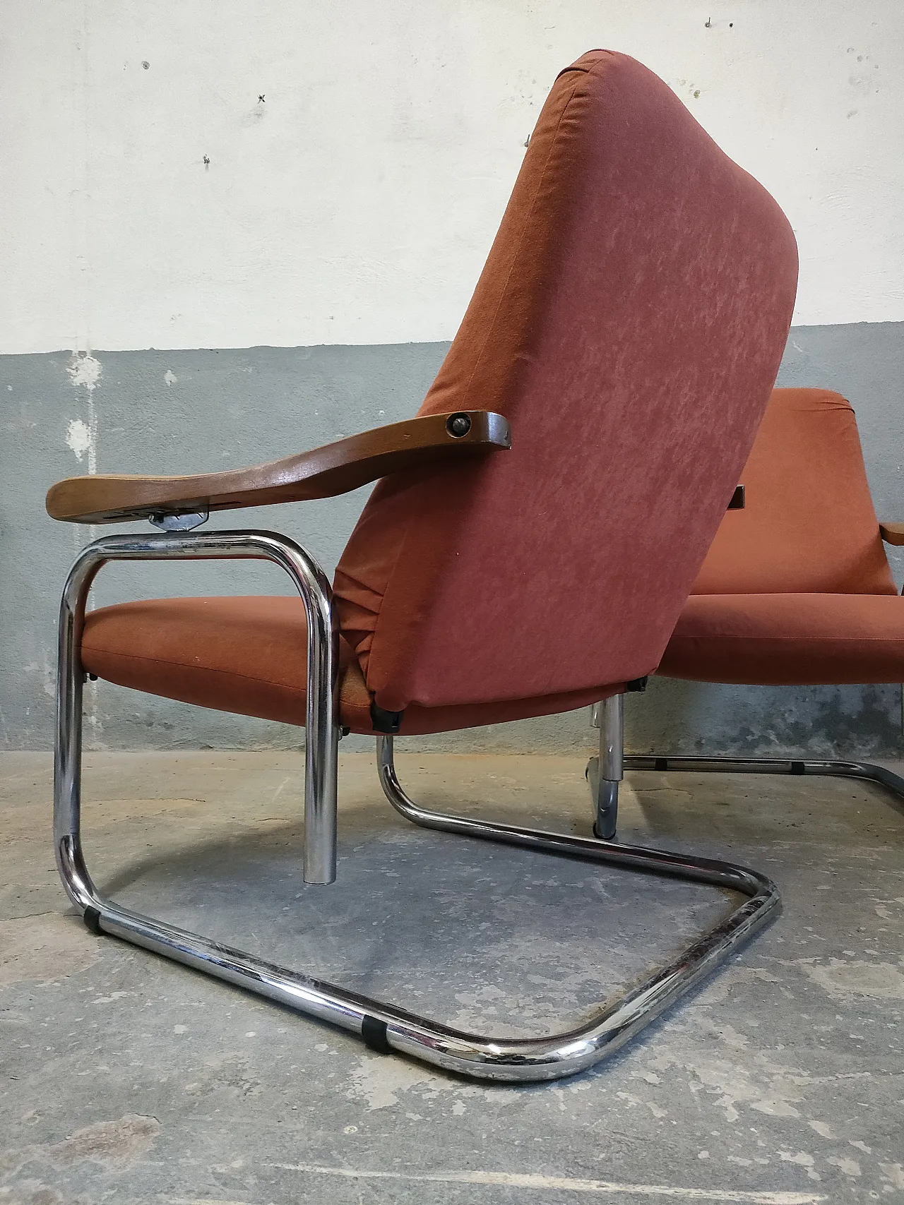 Pair of reclining armchairs, 70s 5