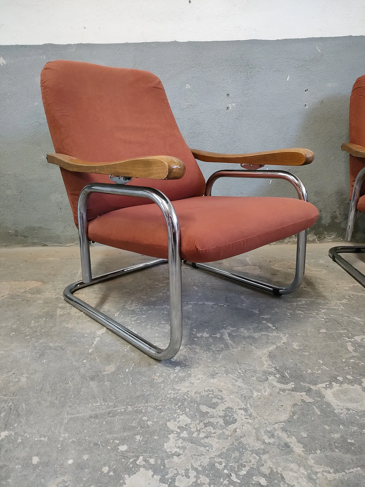 Pair of reclining armchairs, 70s 8