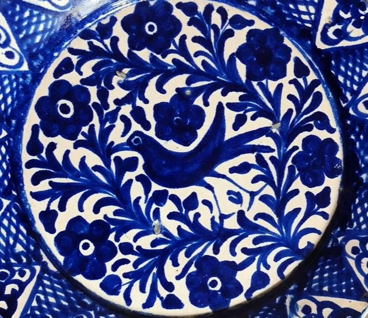 5 Ceramic plates with cobalt blue decoration, 1950s 14