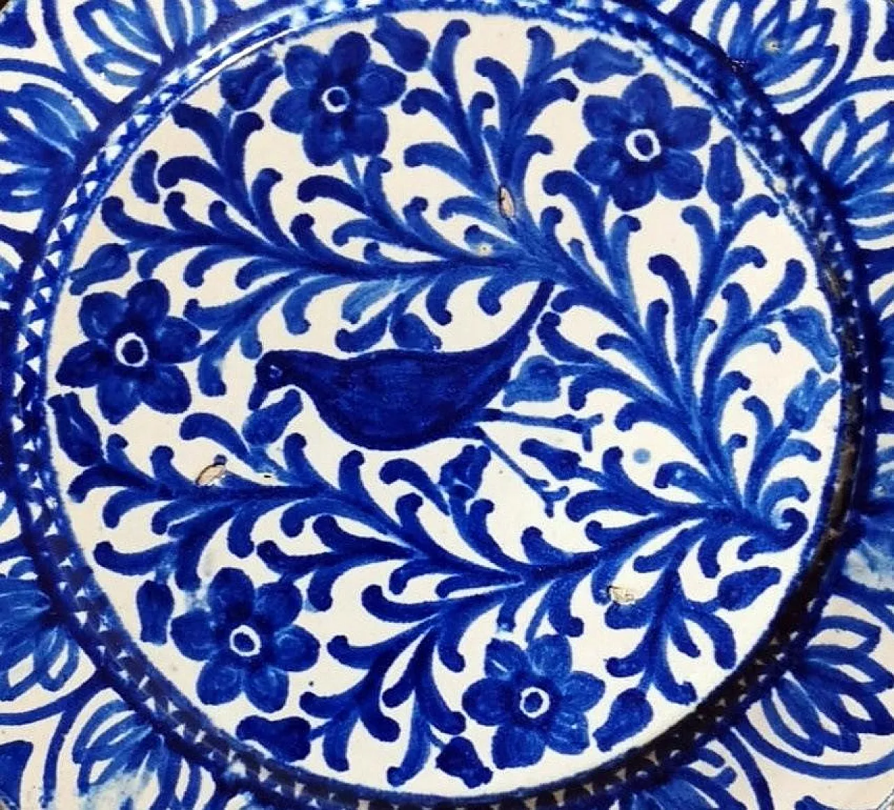 5 Ceramic plates with cobalt blue decoration, 1950s 15