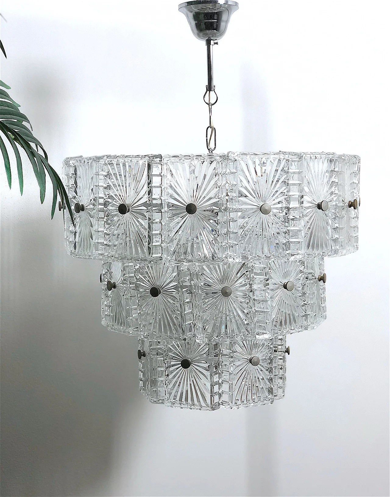 Crystal pendant chandelier, 60s 2