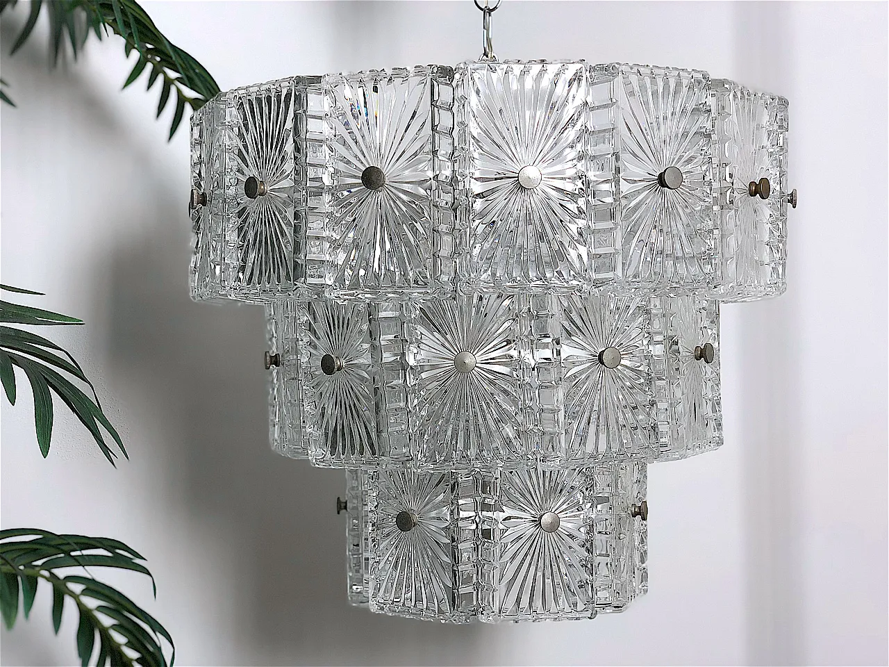 Crystal pendant chandelier, 60s 5