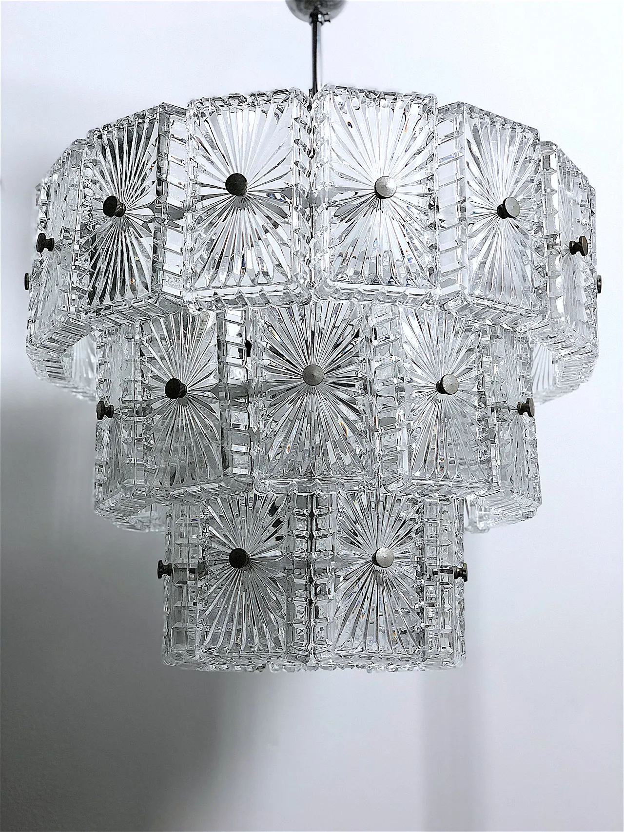 Crystal pendant chandelier, 60s 7