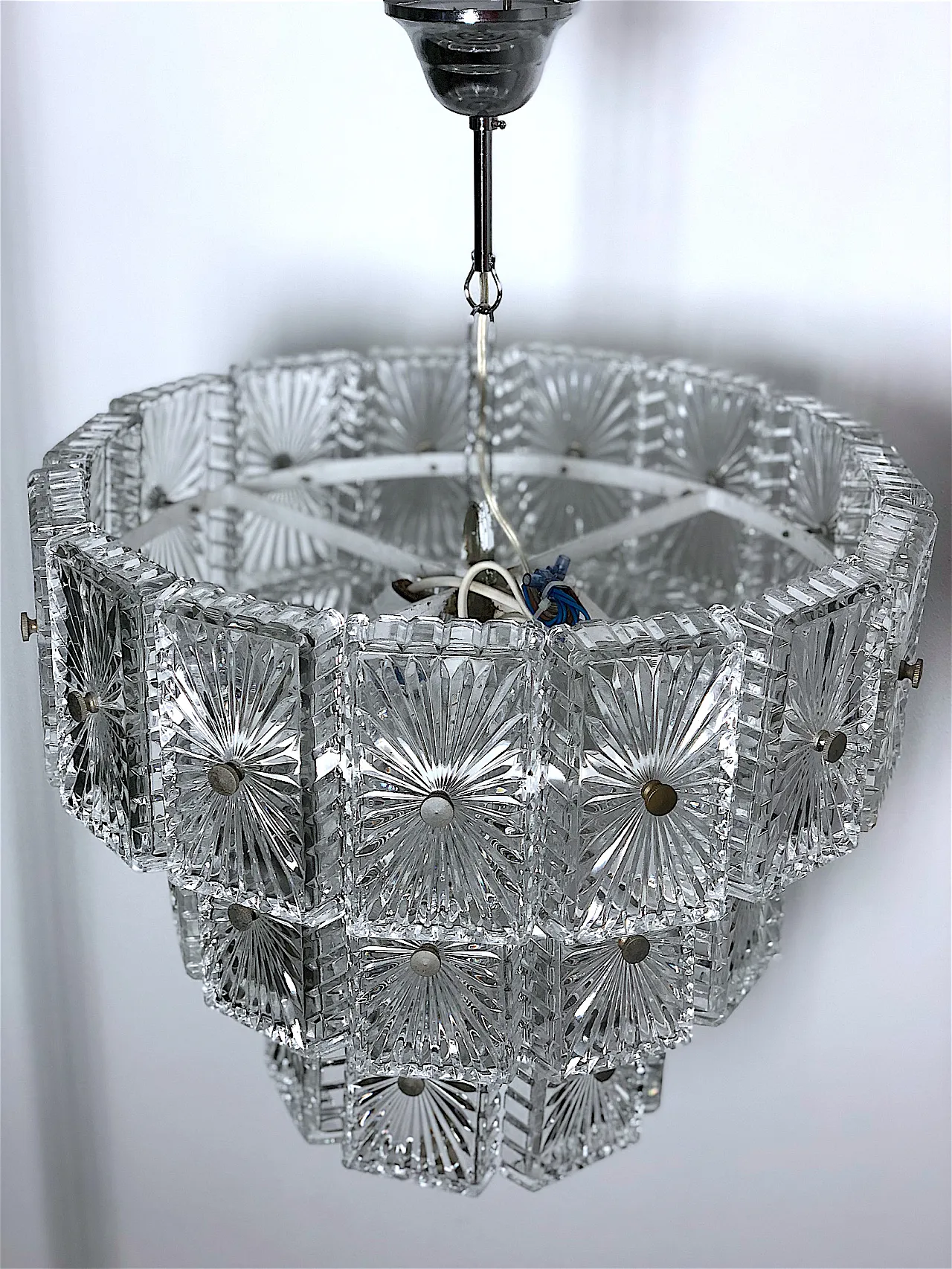 Crystal pendant chandelier, 60s 12