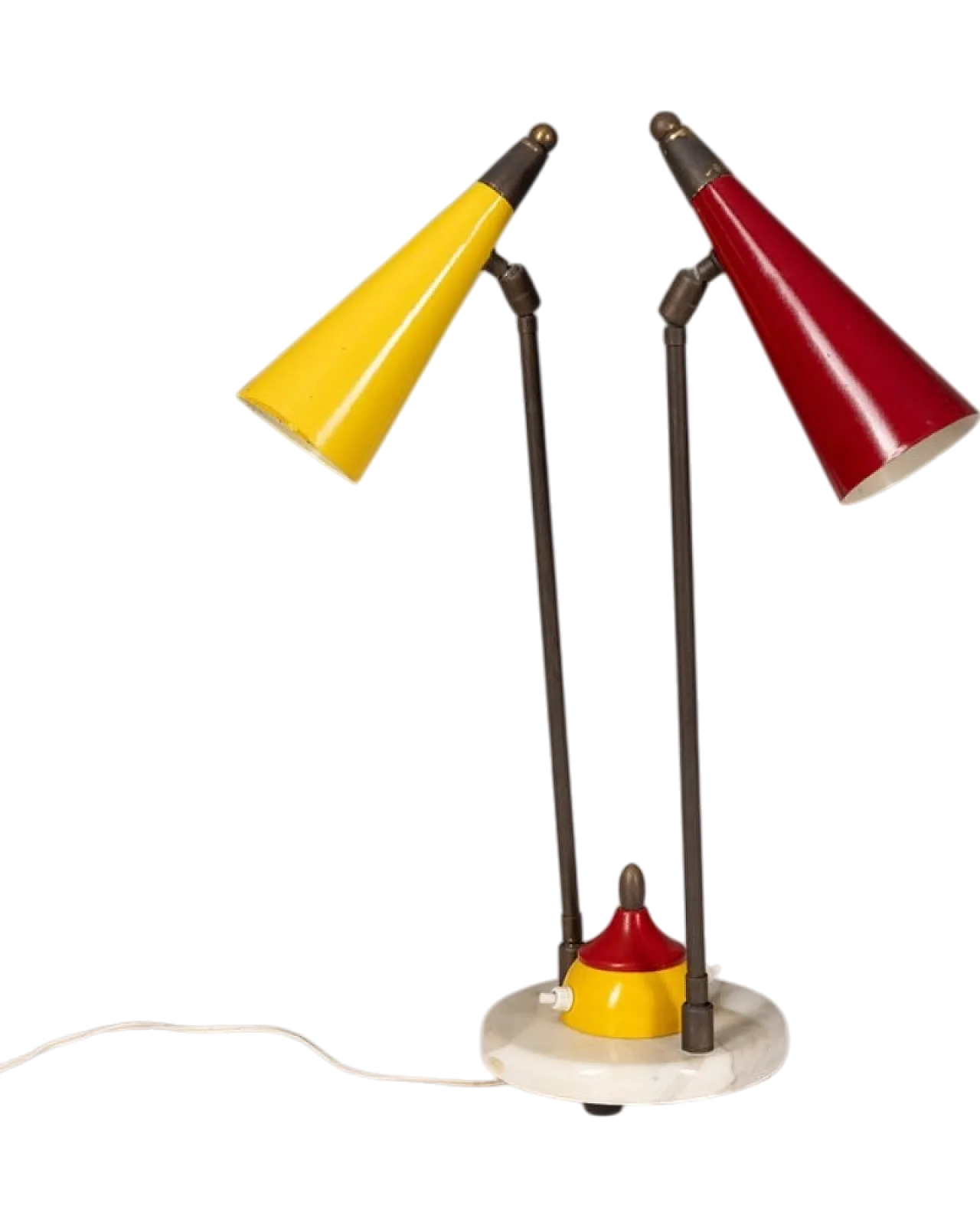 Table lamp with cone lampshades by Stilnovo, 1950s 9