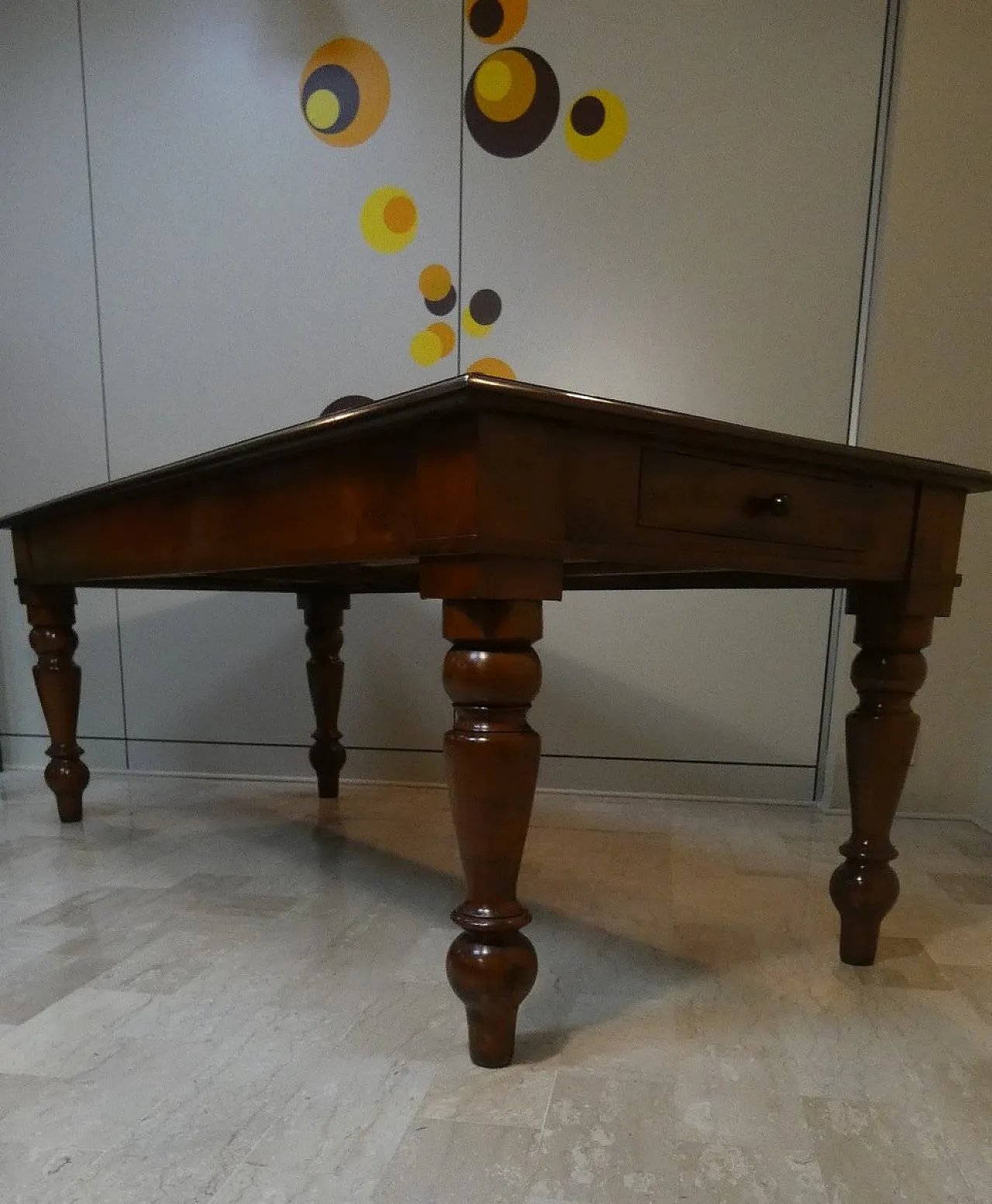 Large Antique Louis Philippe Style Dining Table in Walnut and Chestnut, Italy, 20th Century 18