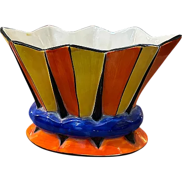 Vaso ceco in porcellana dipinta a mano Art Deco, anni '40