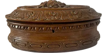 Antique hand-carved walnut box, 19th century