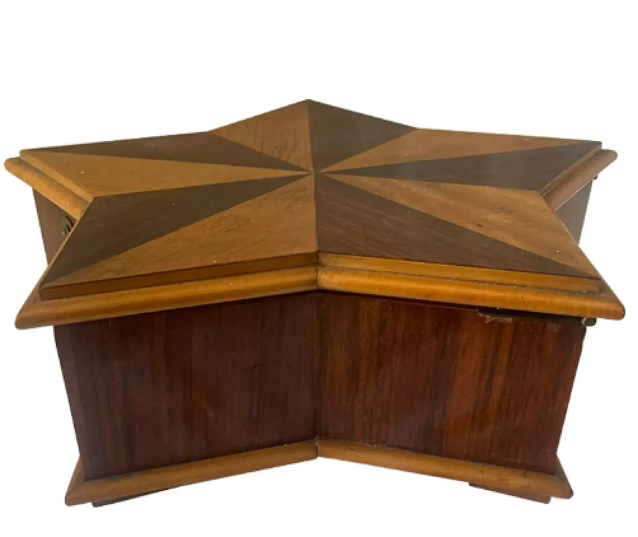 Star-shaped walnut and rosewood box, 1950s 1