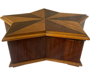 Star-shaped walnut and rosewood box, 1950s