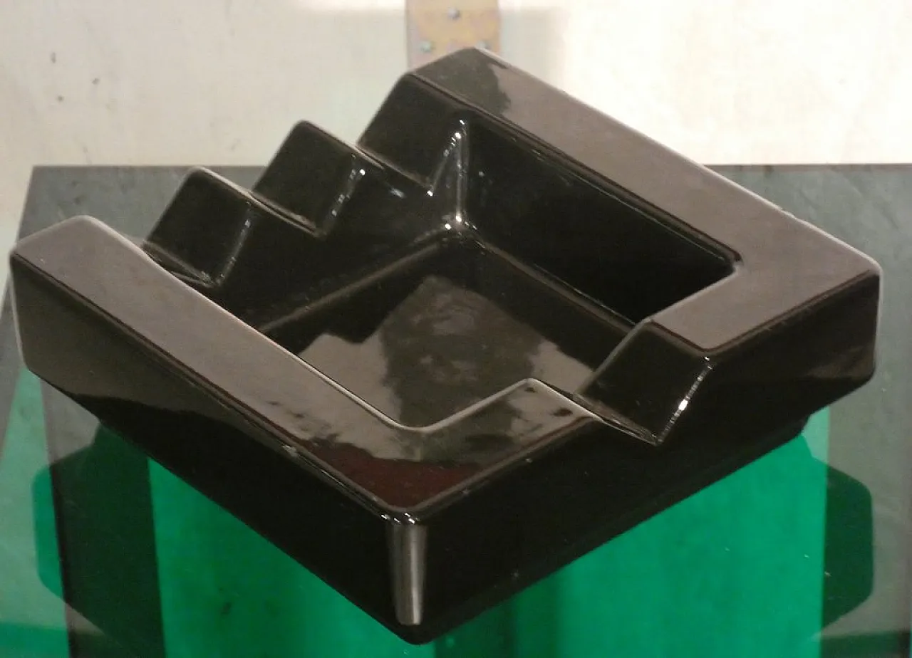 Cubist Ashtray in Glazed Ceramic, 1970s 1