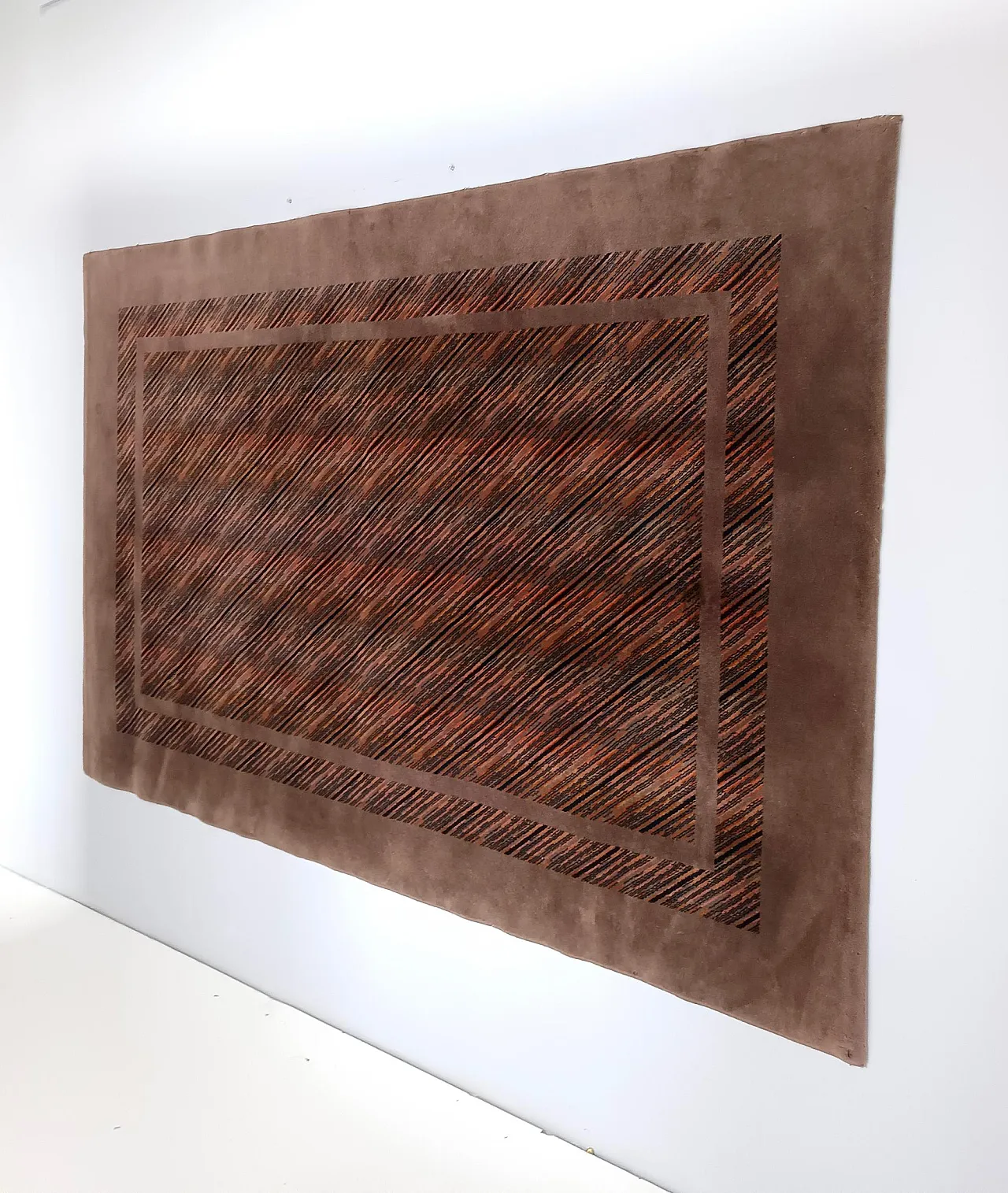 Rectangular Brown Wool Carpet by Missoni, Italy 1980s 3