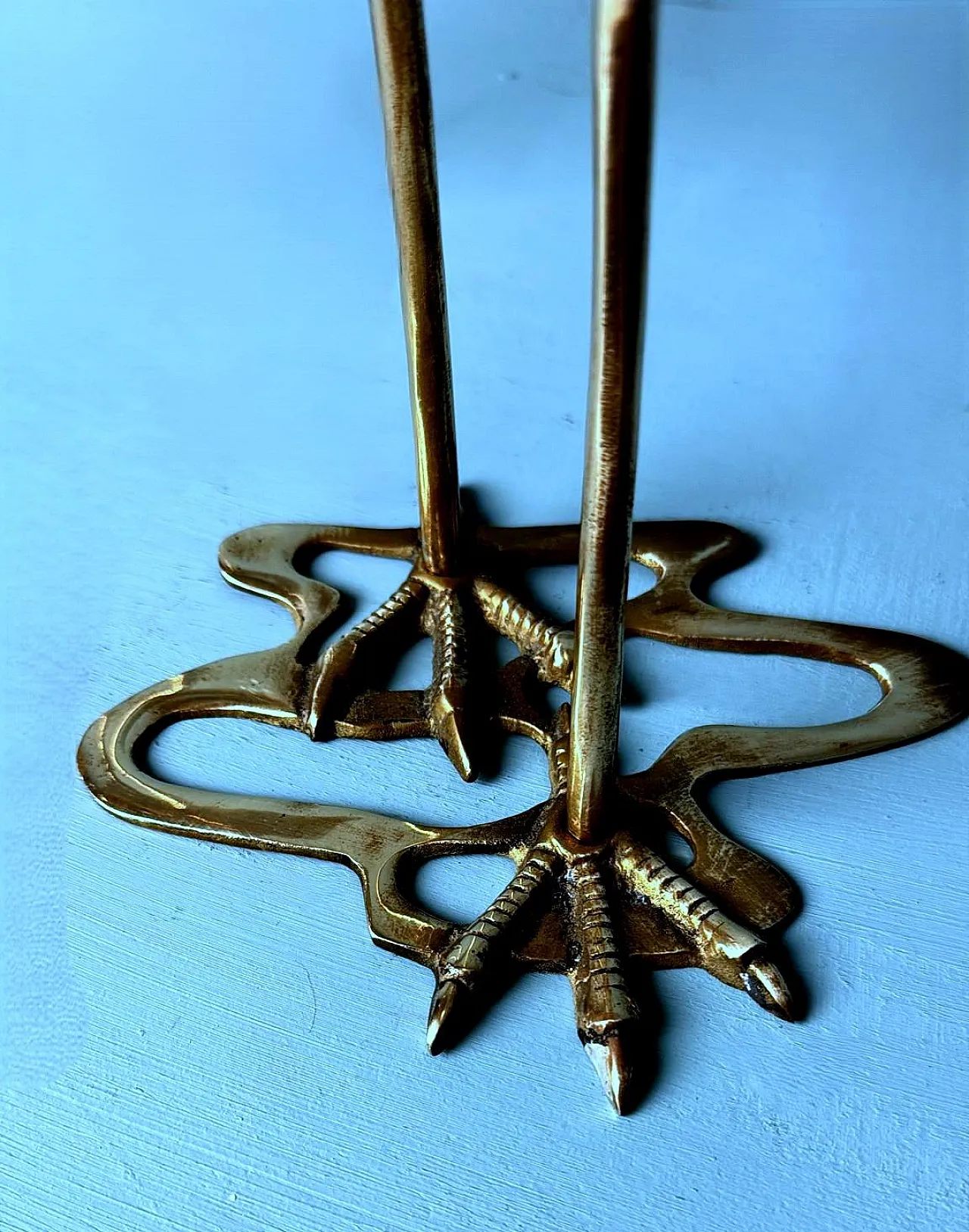 Pair of brass flamingo sculptures in a basin, 1970s 15