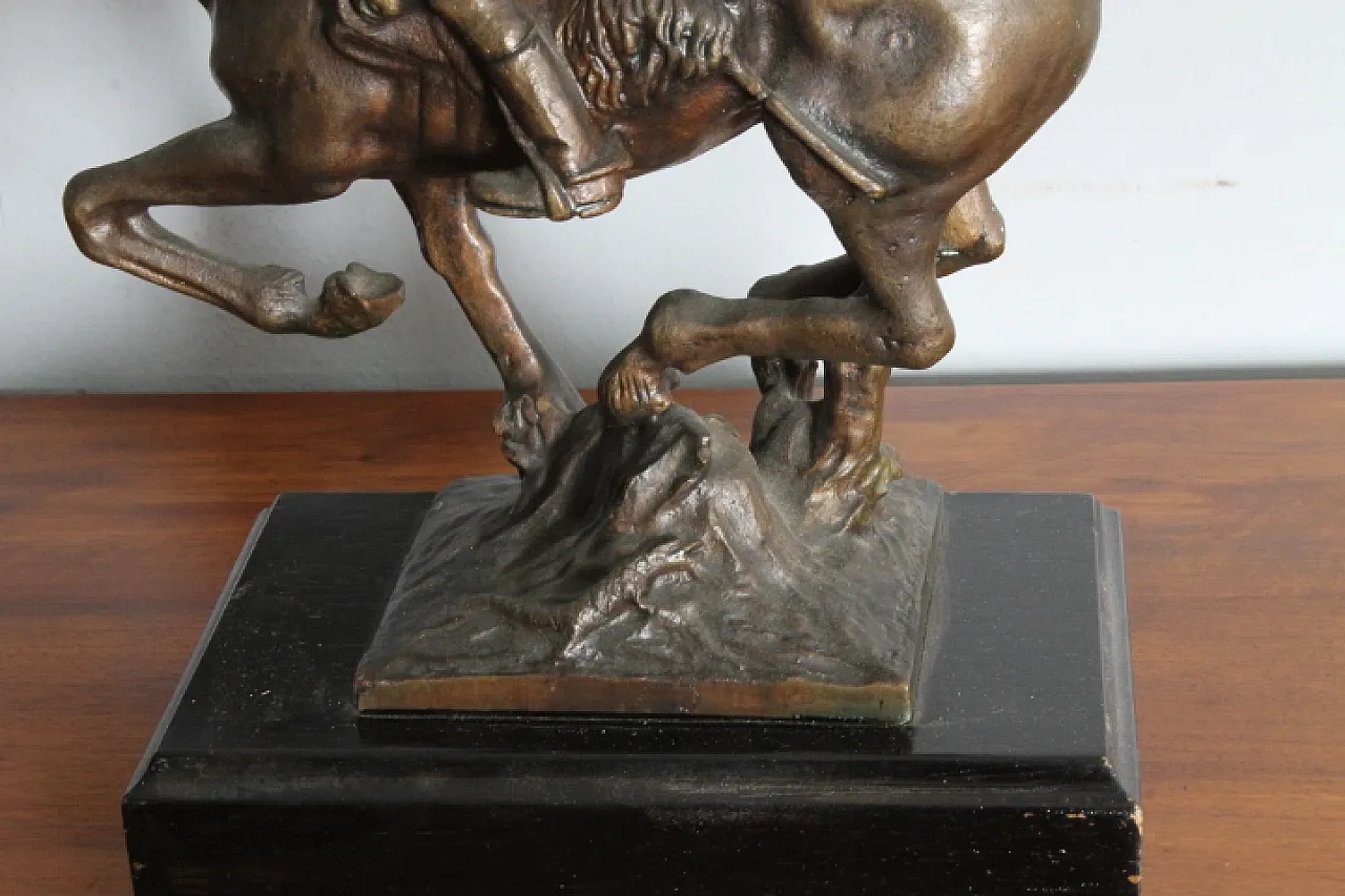 Bronze with Italian soldier on horseback,  late 19th century 2