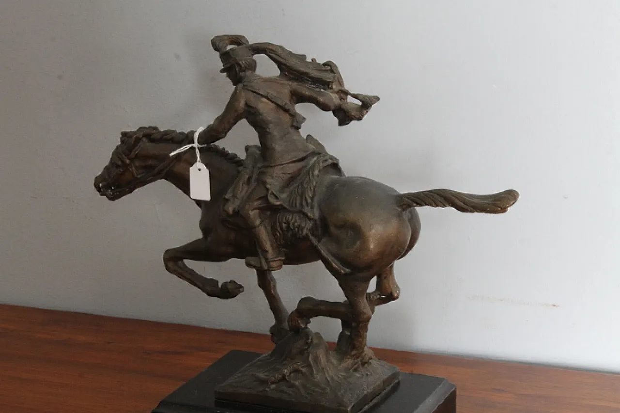 Bronze with Italian soldier on horseback,  late 19th century 3