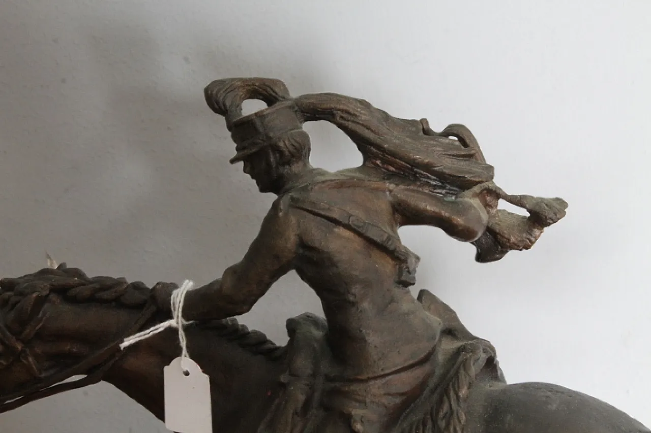 Bronze with Italian soldier on horseback,  late 19th century 4