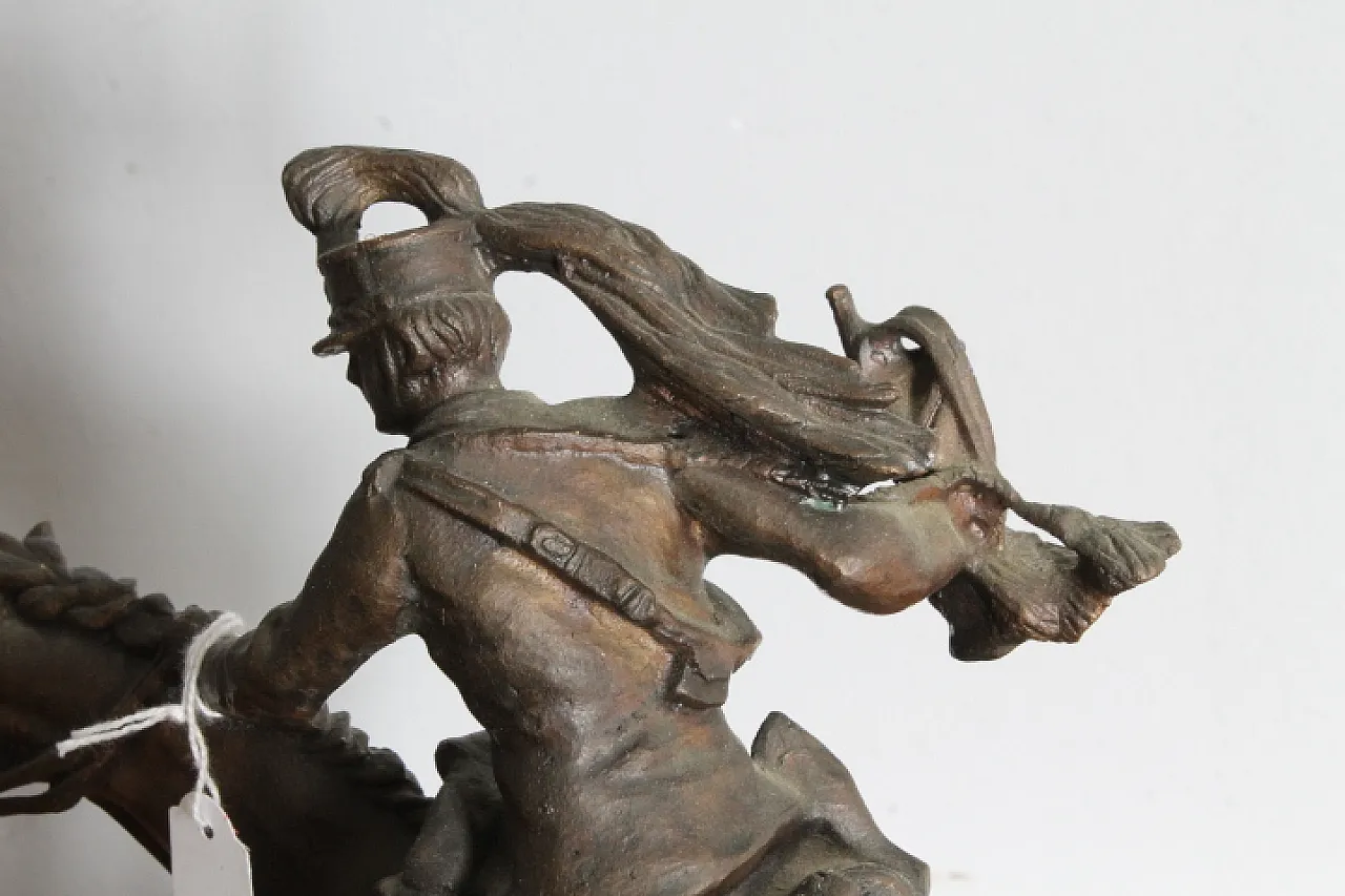 Bronze with Italian soldier on horseback,  late 19th century 5