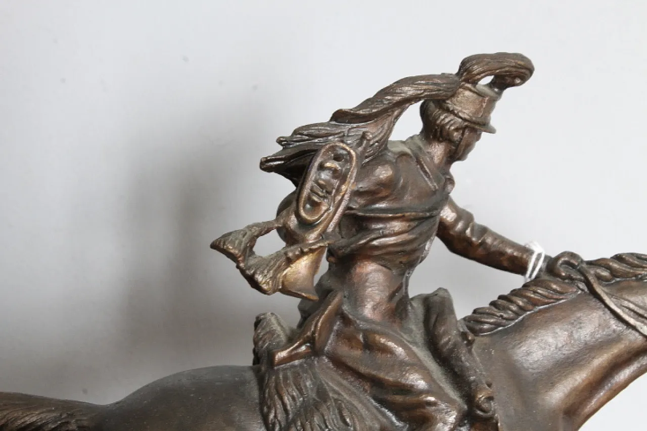 Bronze with Italian soldier on horseback,  late 19th century 7