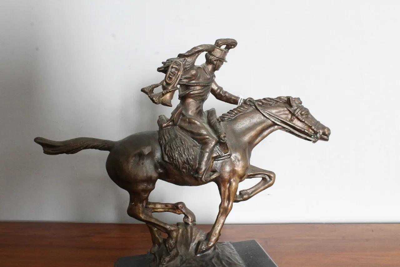 Bronze with Italian soldier on horseback,  late 19th century 8