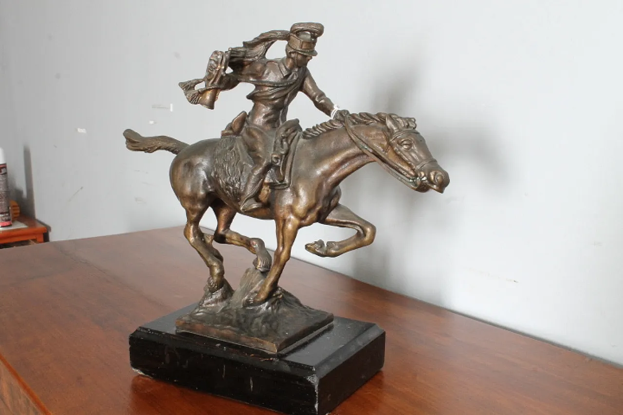 Bronze with Italian soldier on horseback,  late 19th century 9