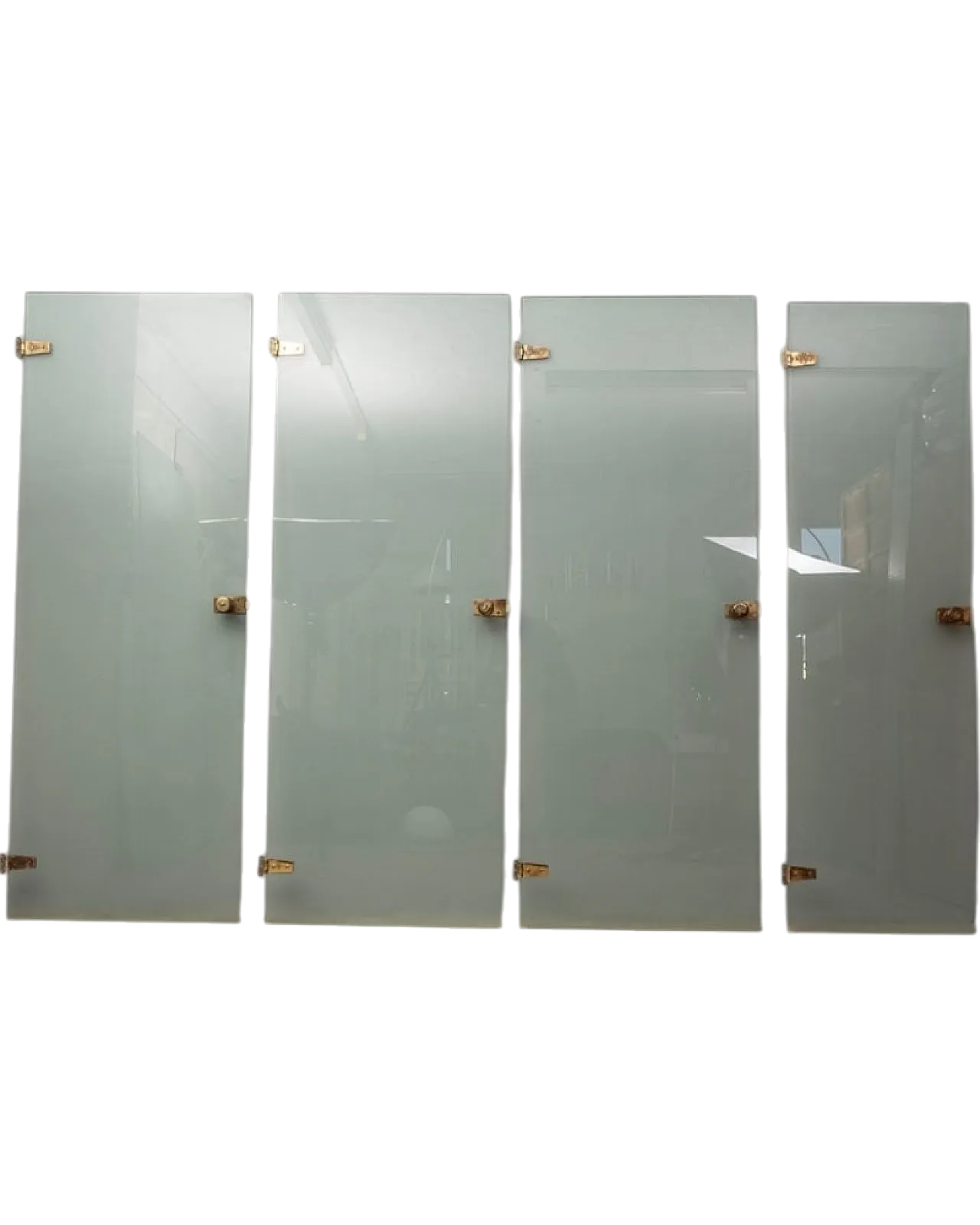 4 glass and brass doors by Fontana Arte, 1960s 11