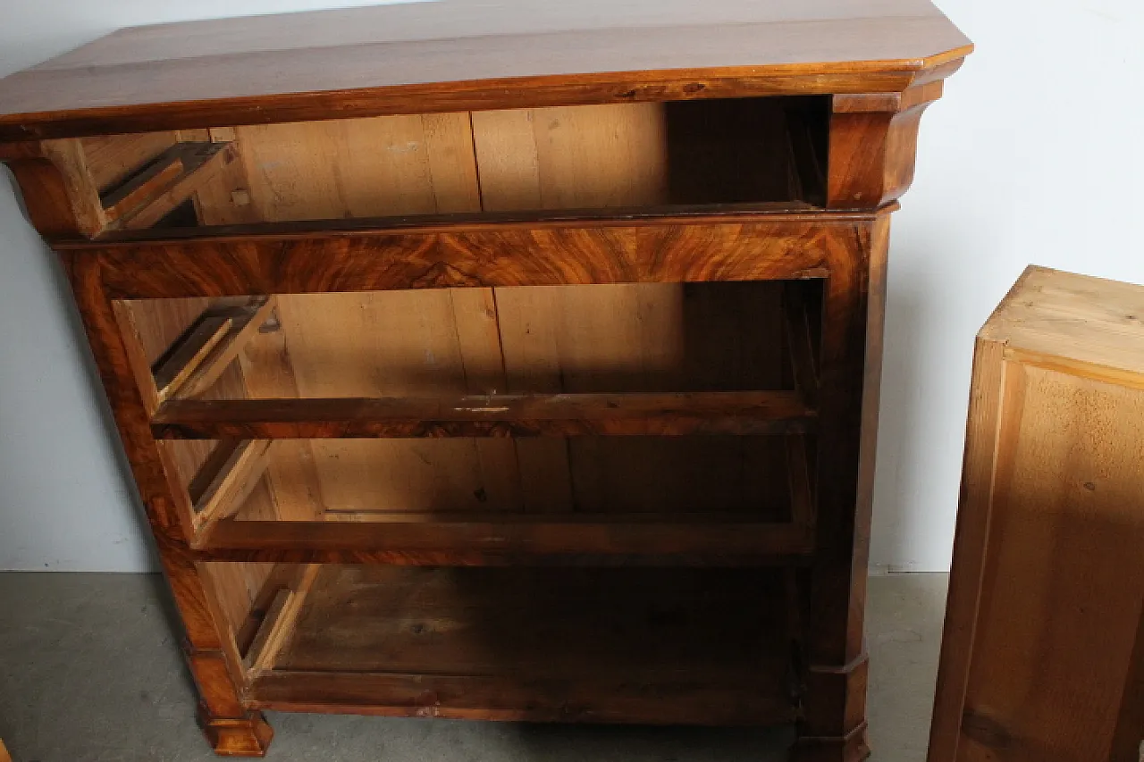 Cappuccino Louis Philippe chest of drawers in walnut, 1860s 17