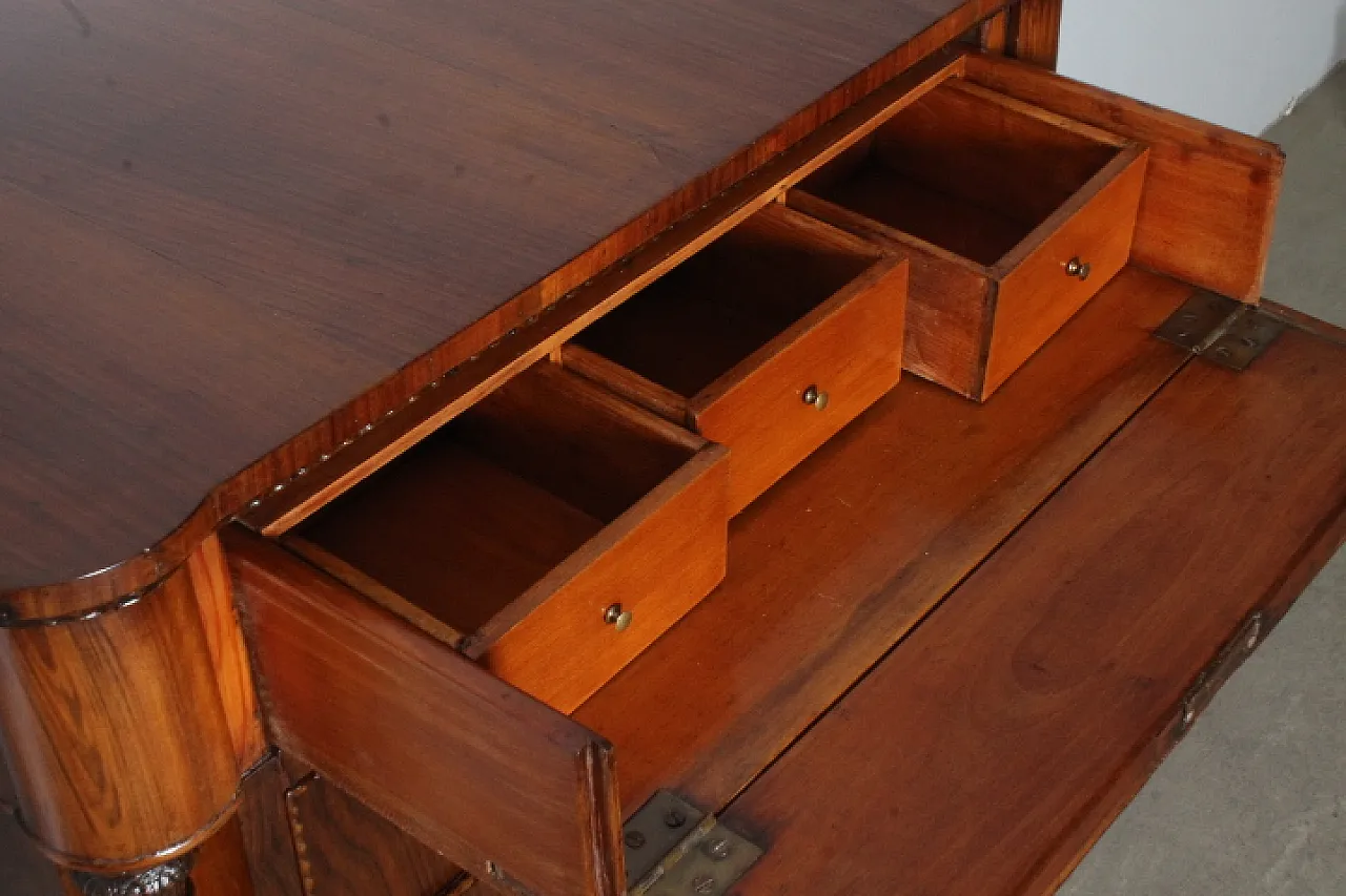 Tuscan Louis Philippe flap desk chest with 3 drawers, 19th century 12