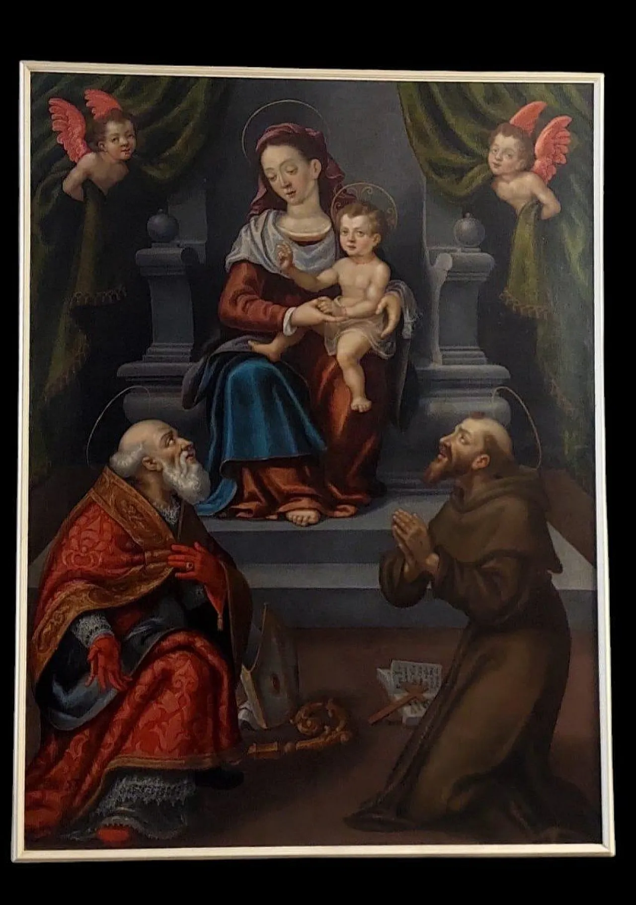 Altarpiece Madonna of the Saints, oil on canvas, 18th century 3