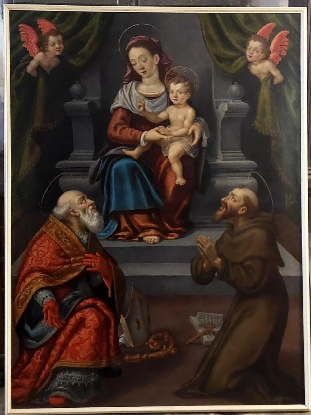 Altarpiece Madonna of the Saints, oil on canvas, 18th century 12